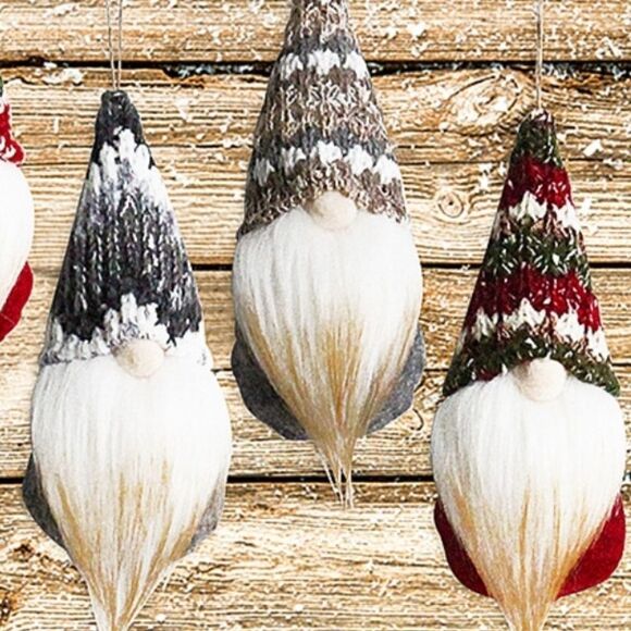 5PC GNOME CHRISTMAS ORNAMENTS SET dwarf - Picture 3 of 8